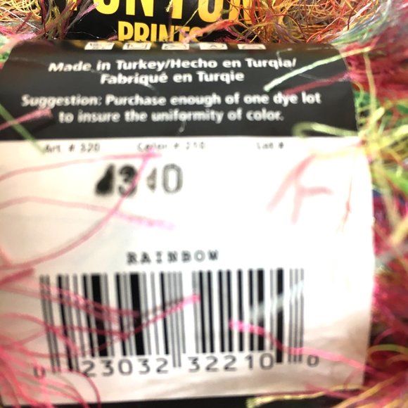 Rainbow Eyelash Yarn Fun Fur Lion Brand Yarn Bundle of 2 - Picture 4 of 5